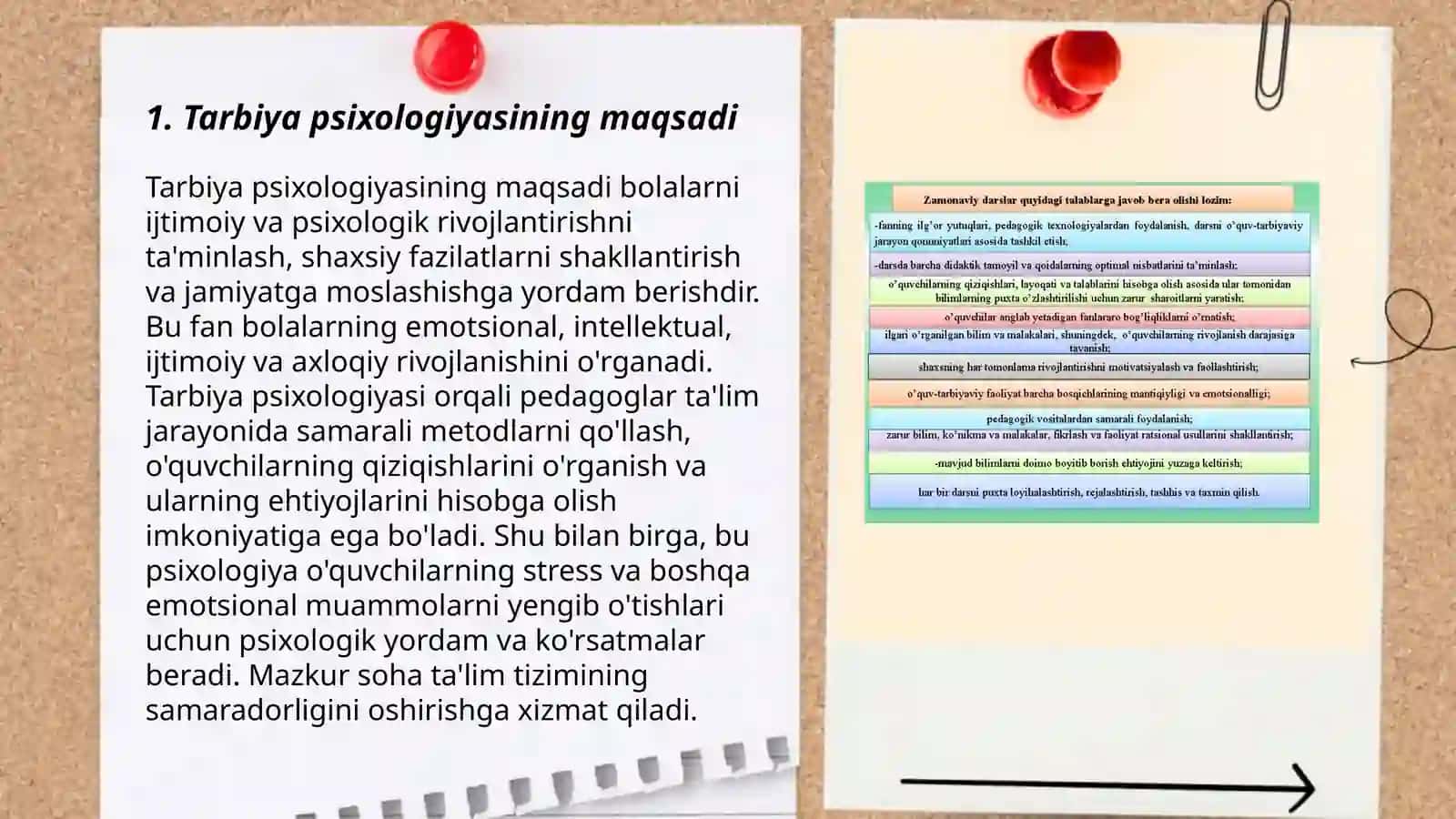 Tarbiya psixologiyasining maqsadi, qurollari va metodlari 3