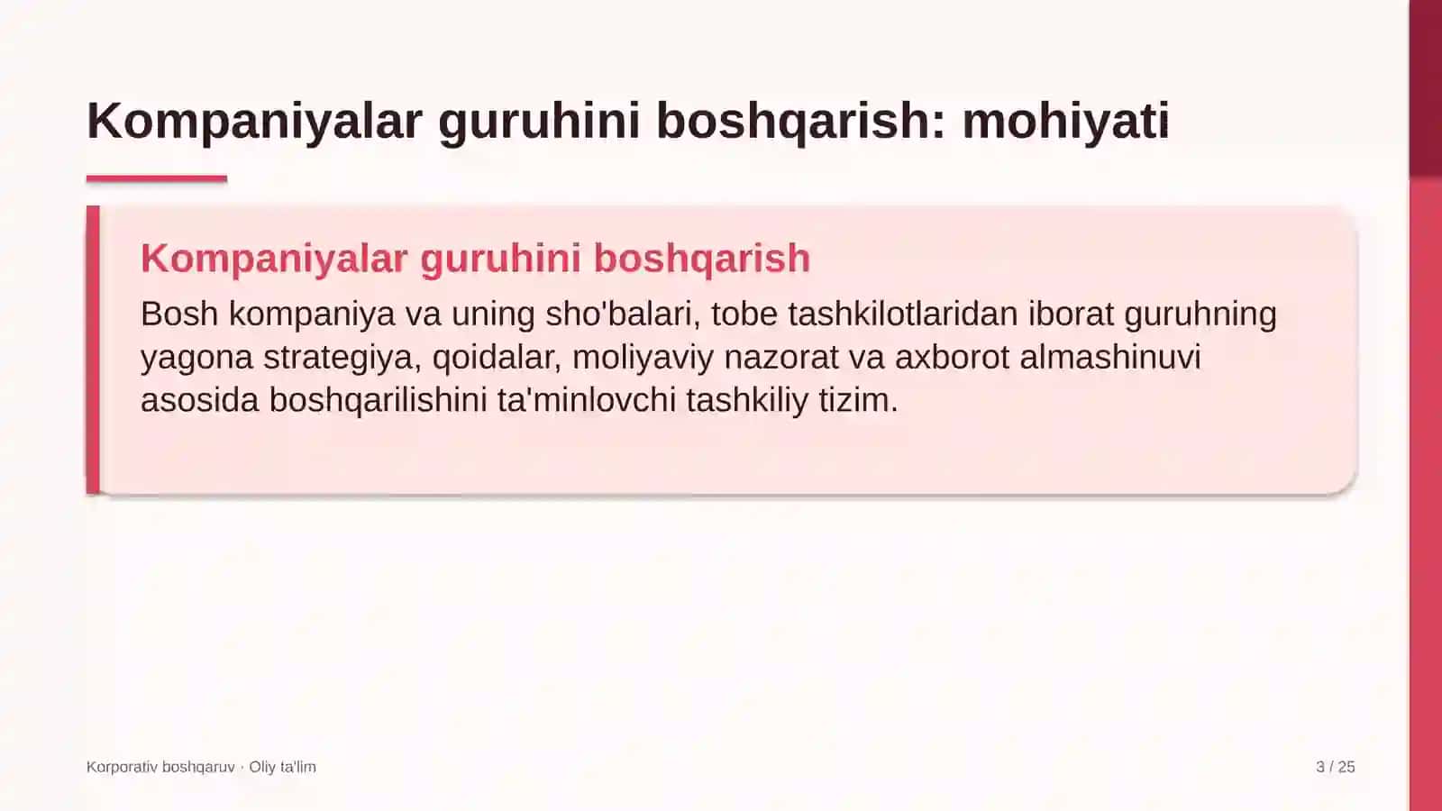 xo'jalik mollari do'konlarida kompaniyalar guruhini boshqarish 4603 3
