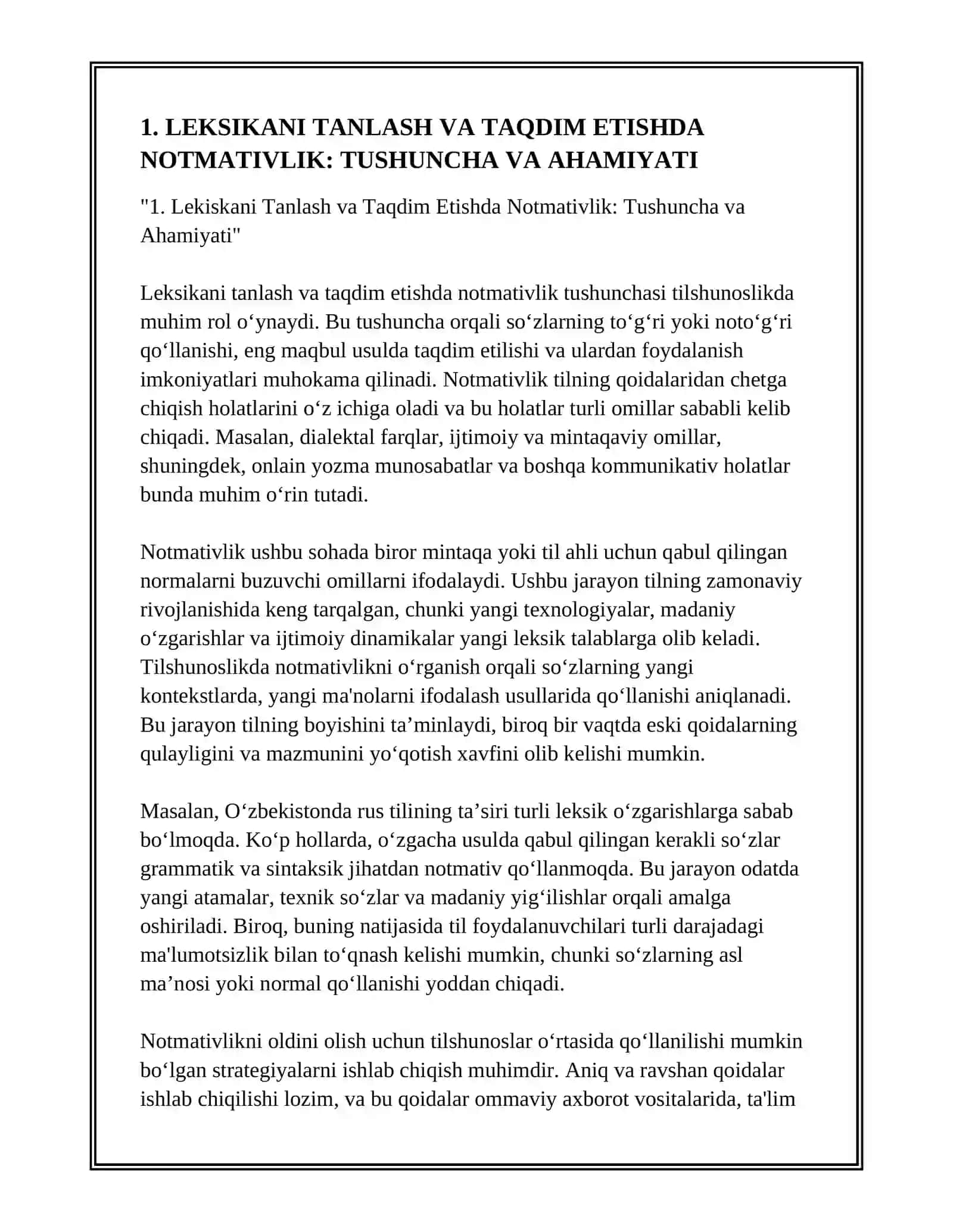 LEKSIKANI TANLASH VA TAQDIM ETISHDA NOTMATIVLIK 3