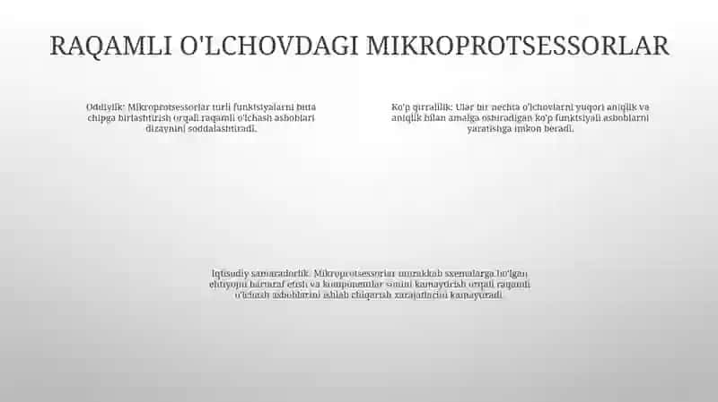 Mikroprosesorlar Bilan Boshqariladigon Raqamli O‘Lchash Asboblari 3