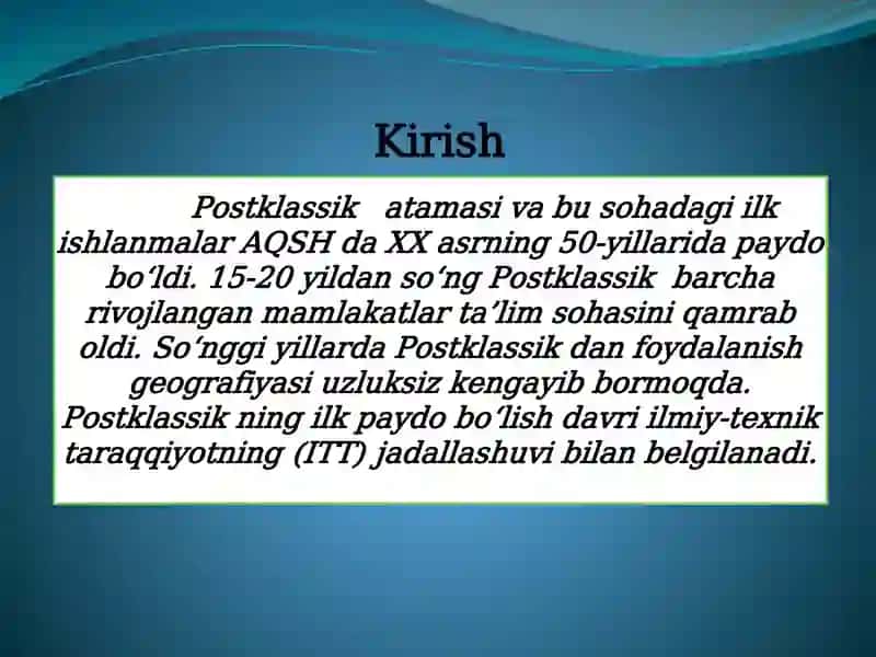 Postklassik fantushunchasi 3