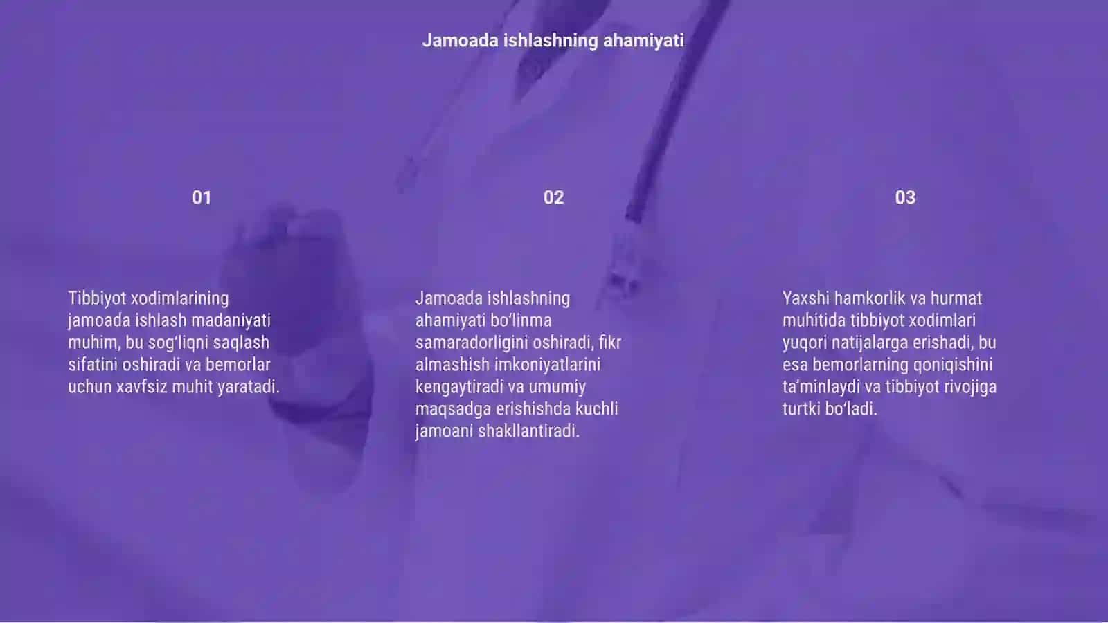 Tibbiyot xodimlarining jamoada ishlash madaniyati 3