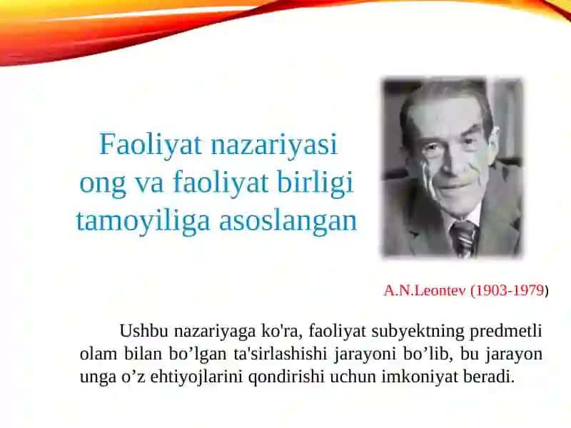 A.N. Leontev faoliyat nazariyasining umumiy holati 3