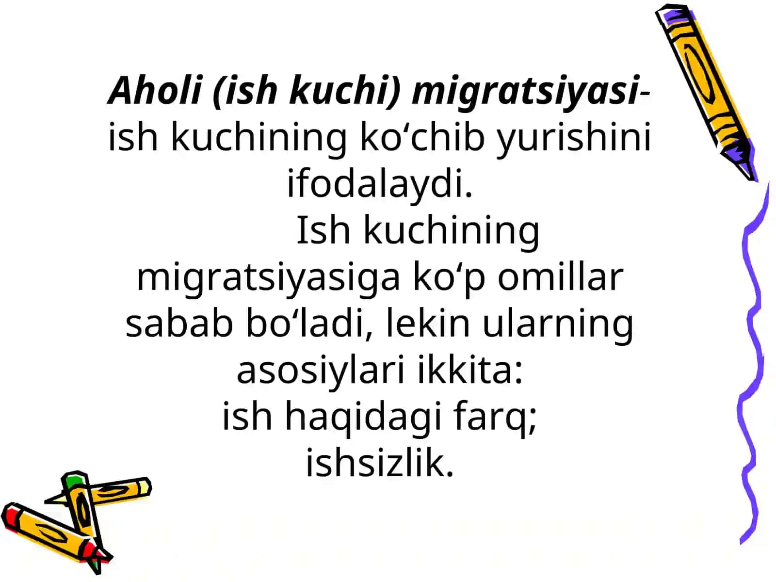 ISHCHI KUCHI, UNING BANDLIGI VA ISHSIZLIK 3