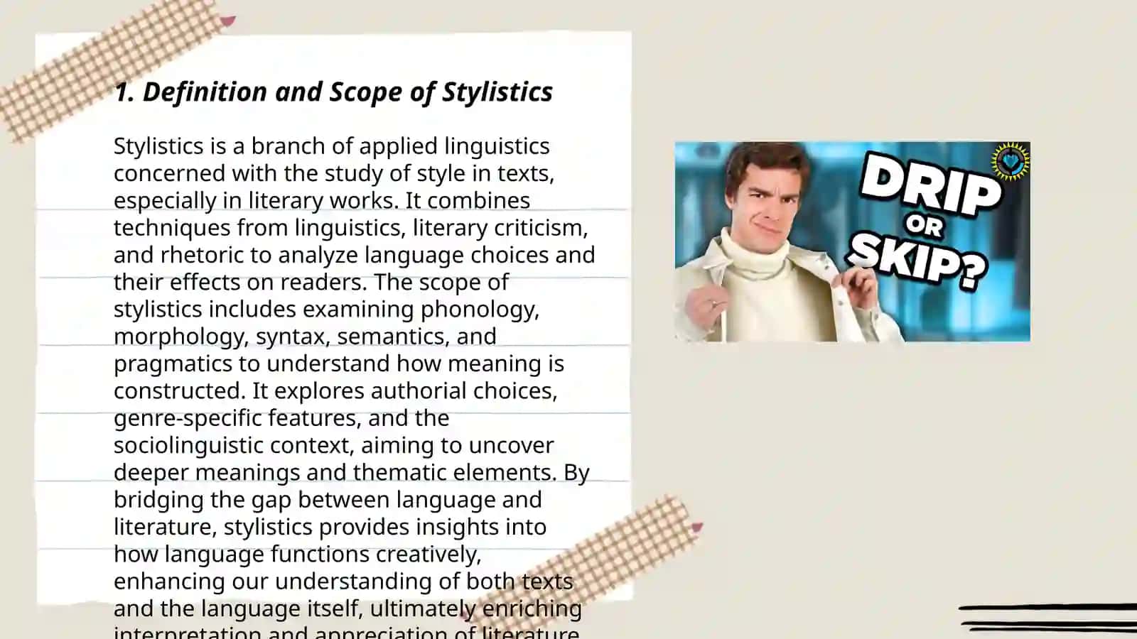 Stylistic as a linguistic disipline. The subject matter of stylistics and its basic notionns 3