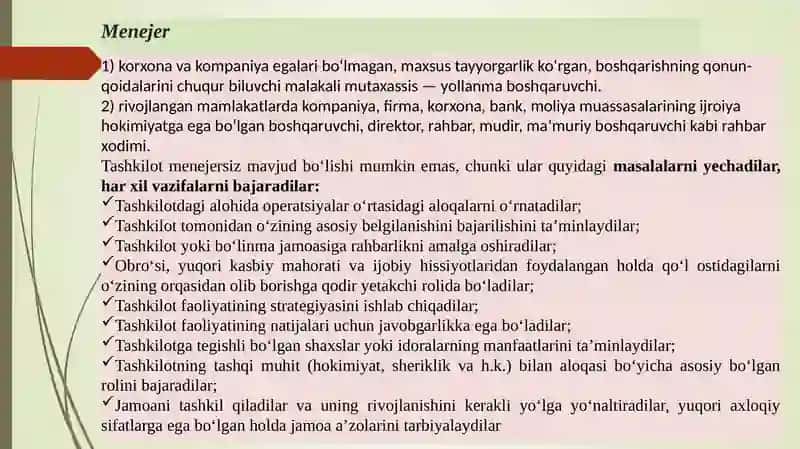 Menejer va rahbarlik uslubi tushunchasi 3