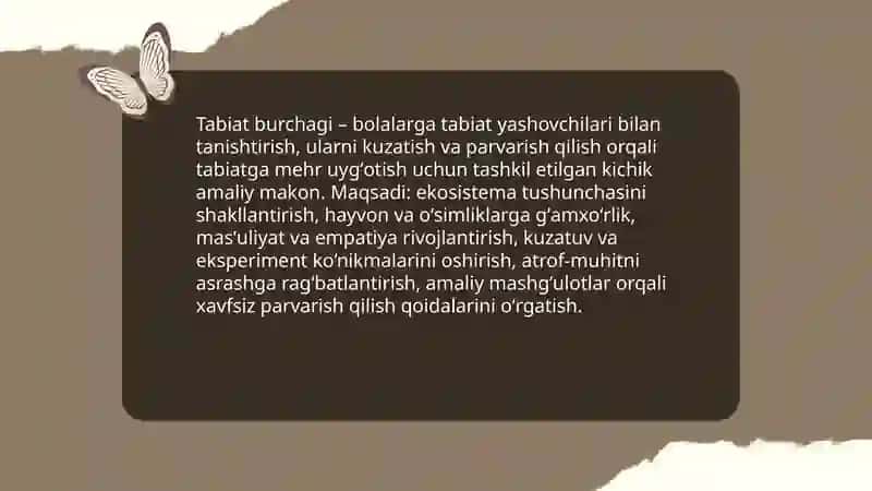 Bolalarda tabiat burchakgi yashavchilarni parvarish qilishga oʻrgatish 3