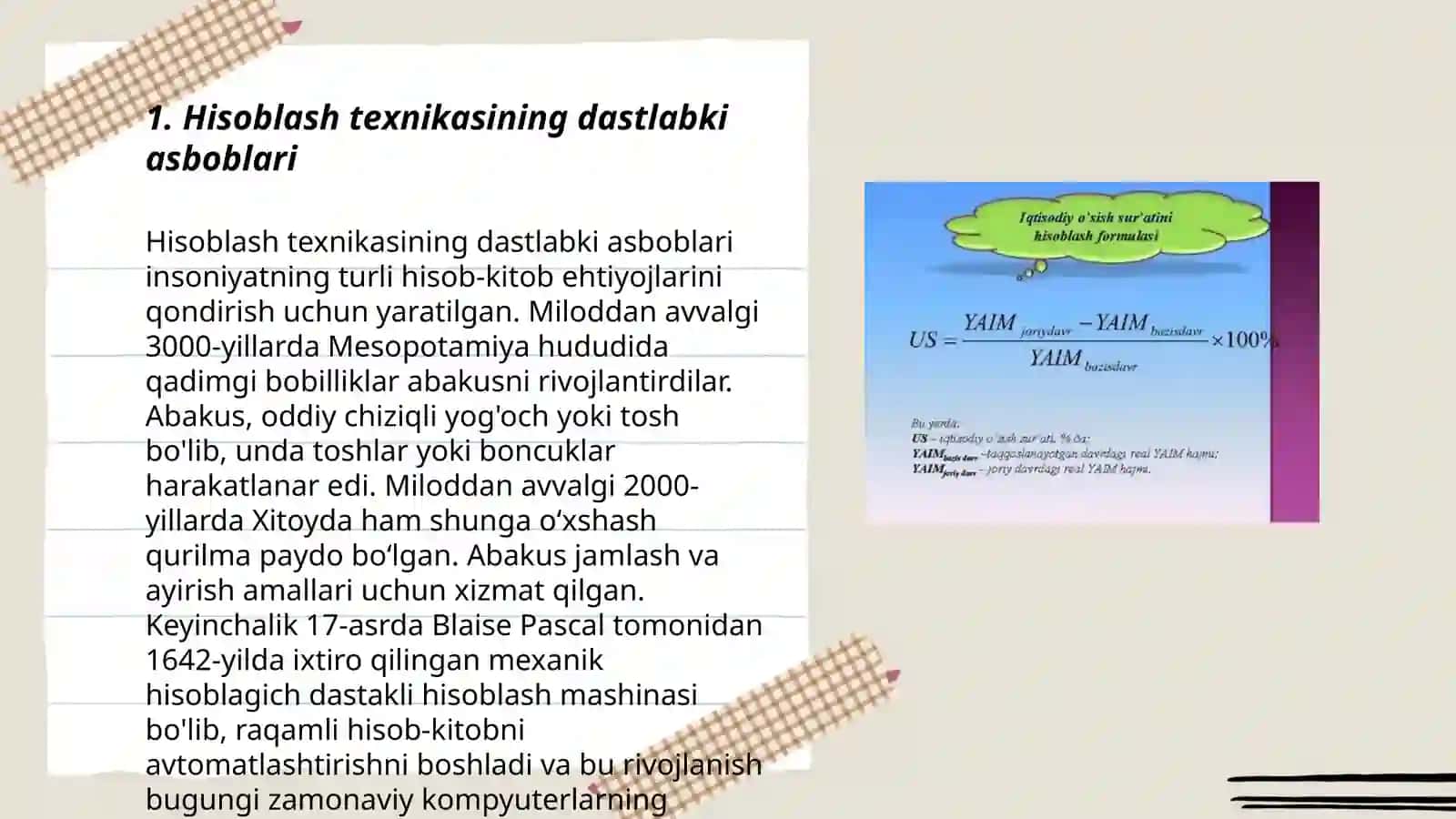 Hisoblash texnikasi rivojlanish tarixi va avlodlari 3