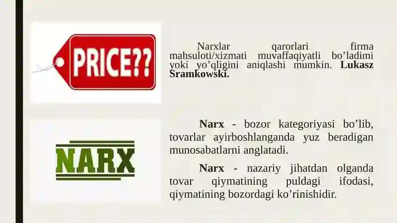 Marketingda narxsiyosati 3