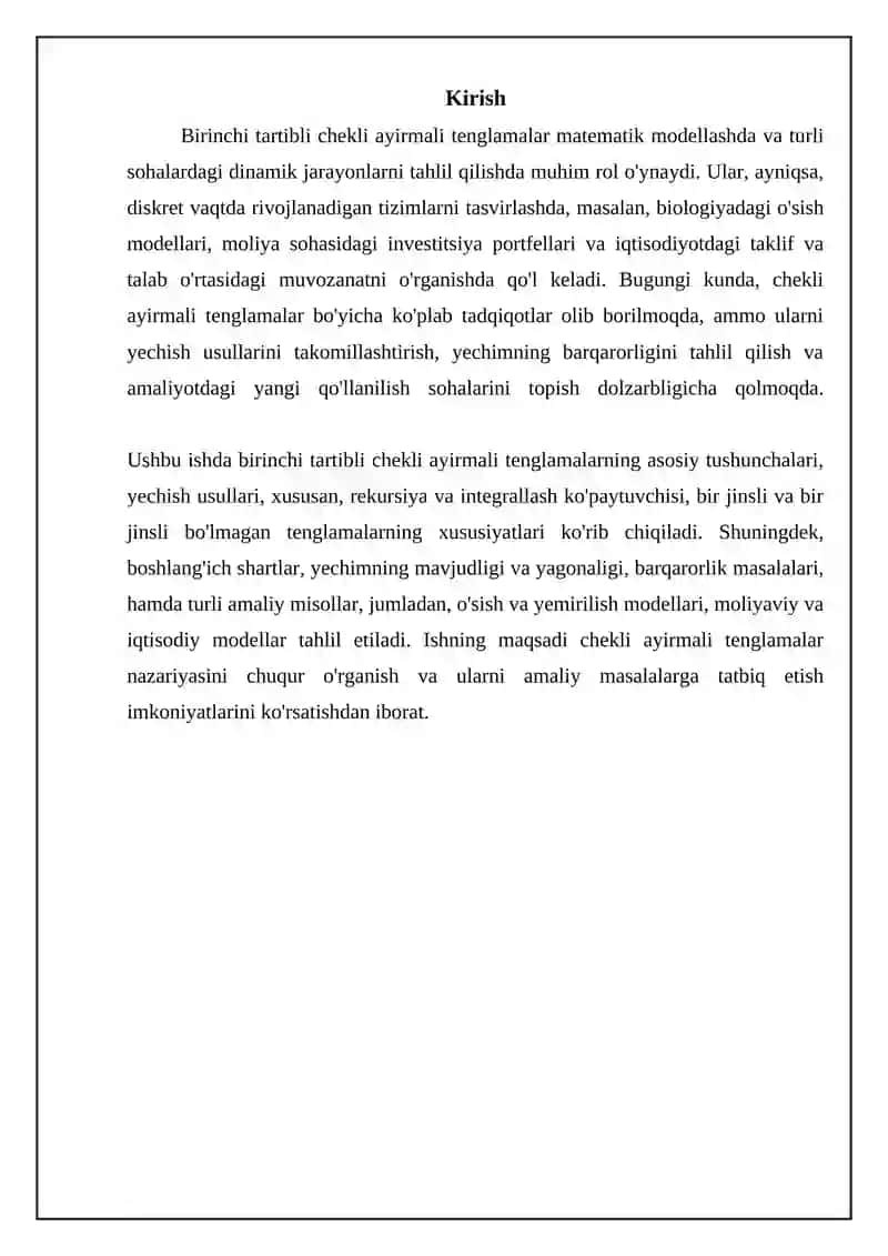 Birinchi tartibli chekli ayirmali tenglamalar 3