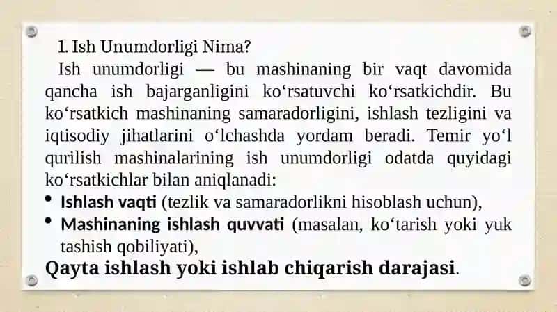 Qurilish mashinalarining ish unumdorligini aniqlash 3