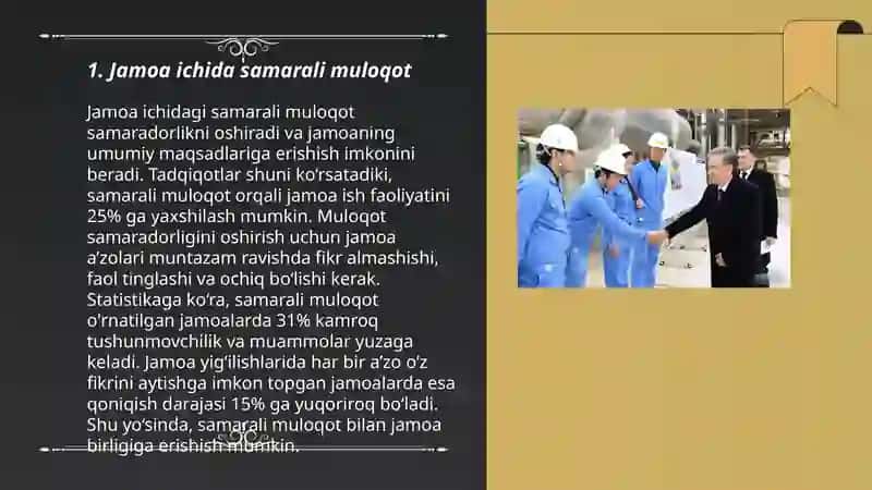 Jamoa ichidagi samarali muloqot 3