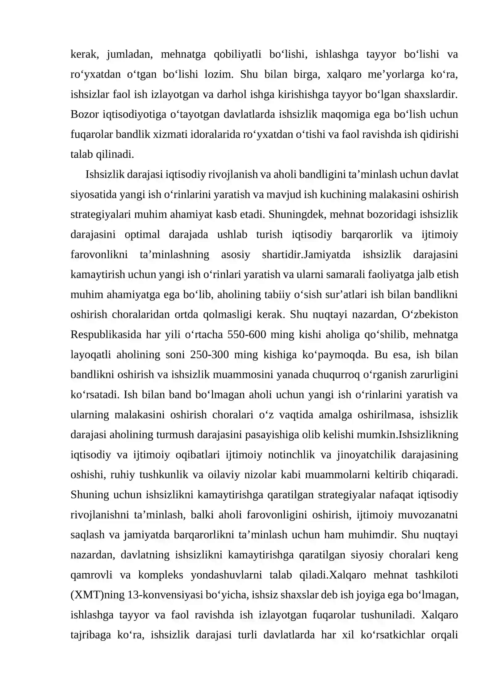Ishsizlik: Mazmuni, Mezonlari va Ko‘rsatkichlari 3