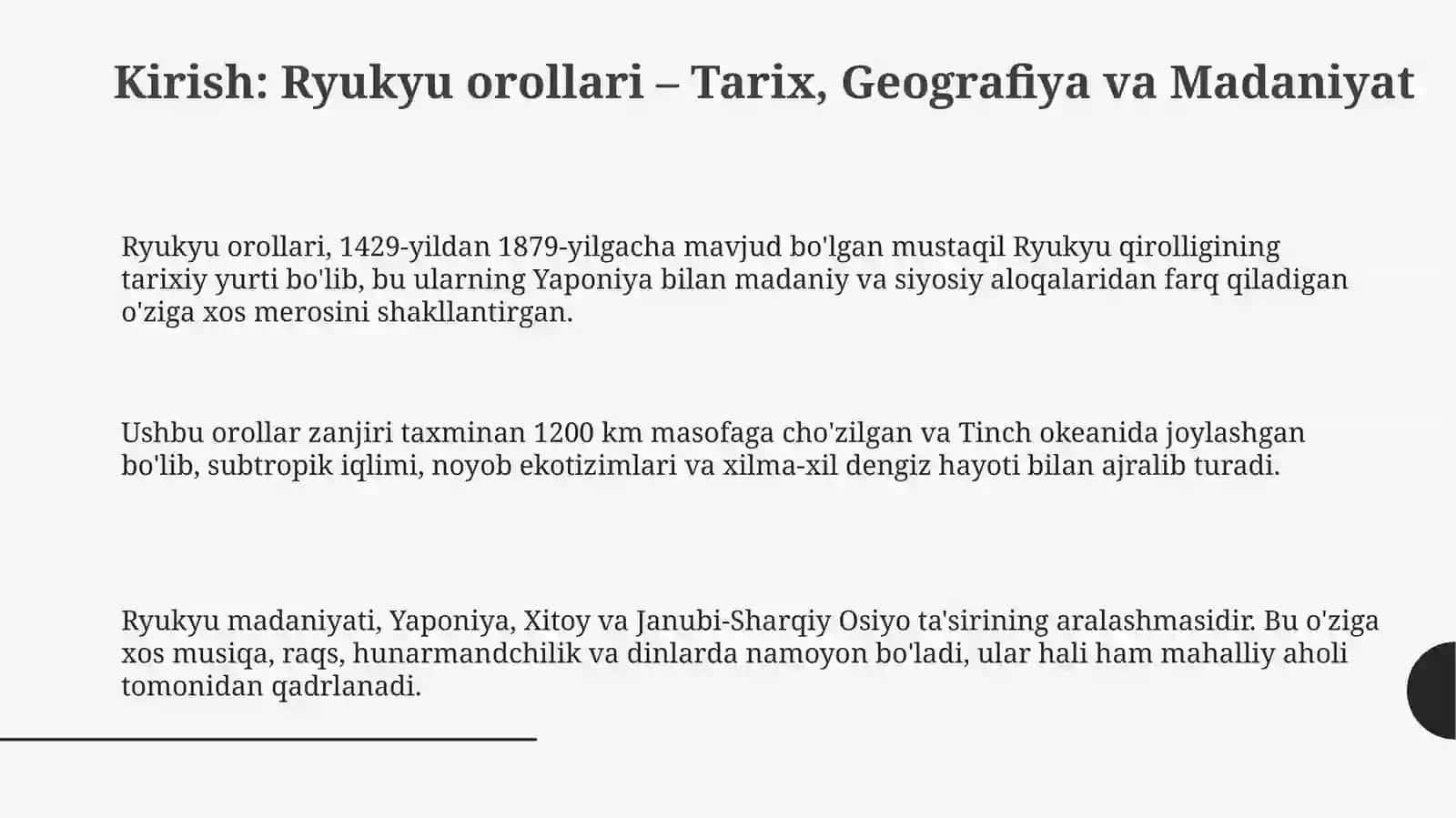 Ryukyu orollari: Tarix va Madaniyat 3
