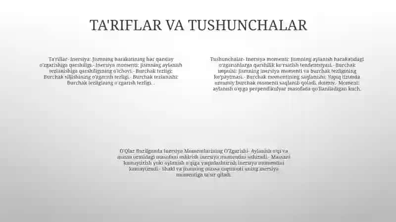 O‘Qlar Burilganda Inersiya Momentlarining O‘Zgarishi 3