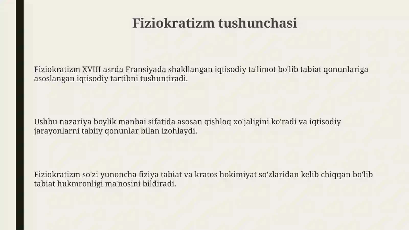 Fiziokratlarning asosiy g'oyalari 3