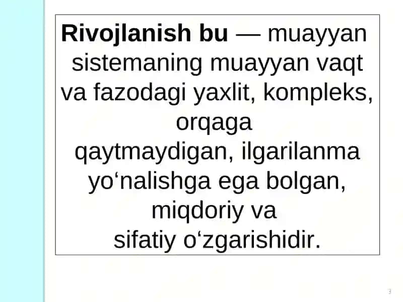 RIVOJLANISH FALSAFASI 3