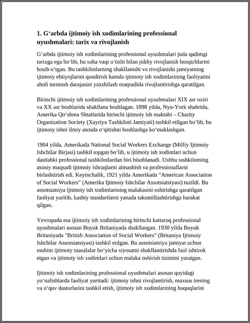GʻARBDA IJTIMOIY ISH XODIMLARINING PROFESSIONAL TASHKILOTLARI 3