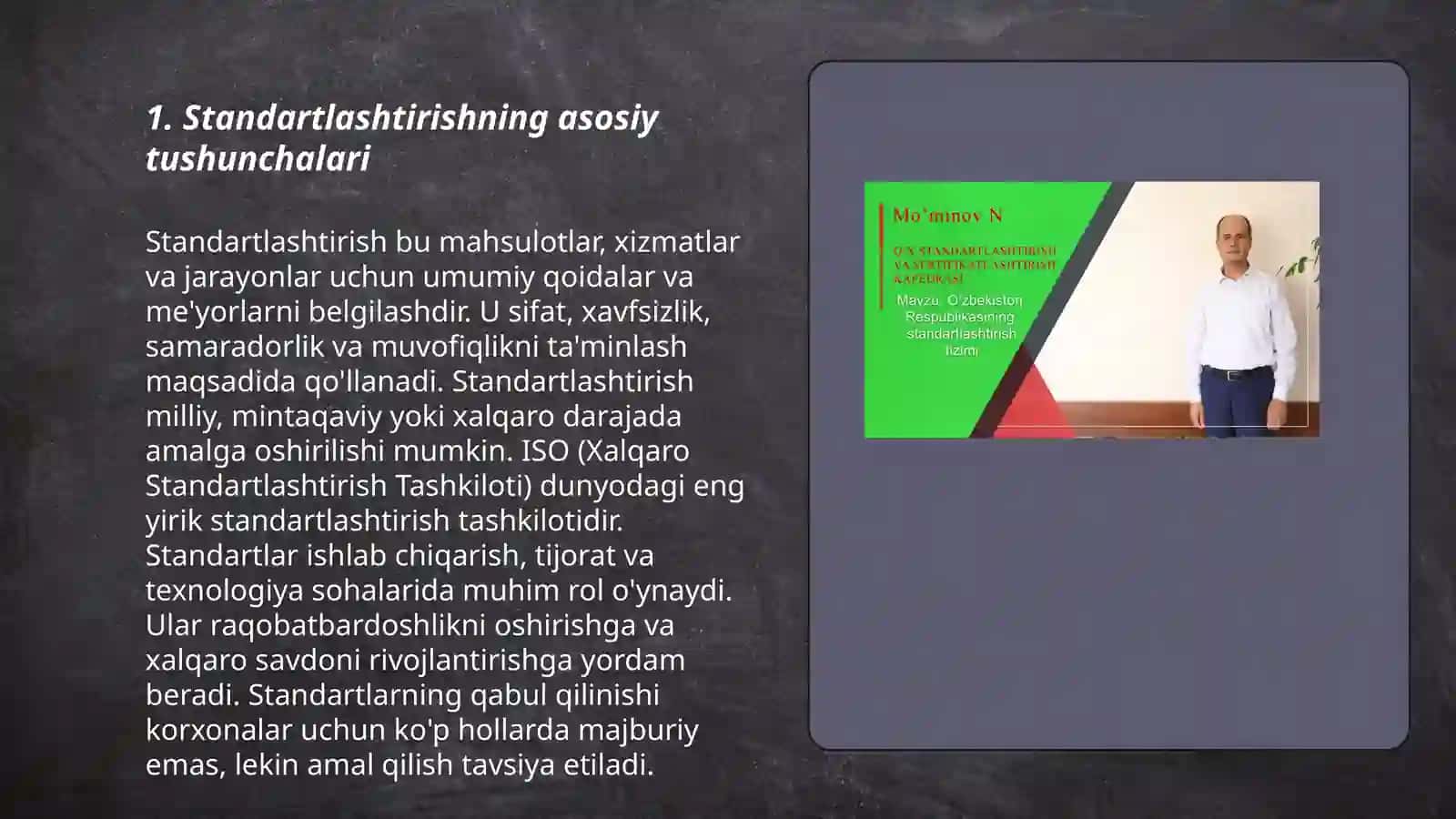 Standartlashtirish usullarini organish 3