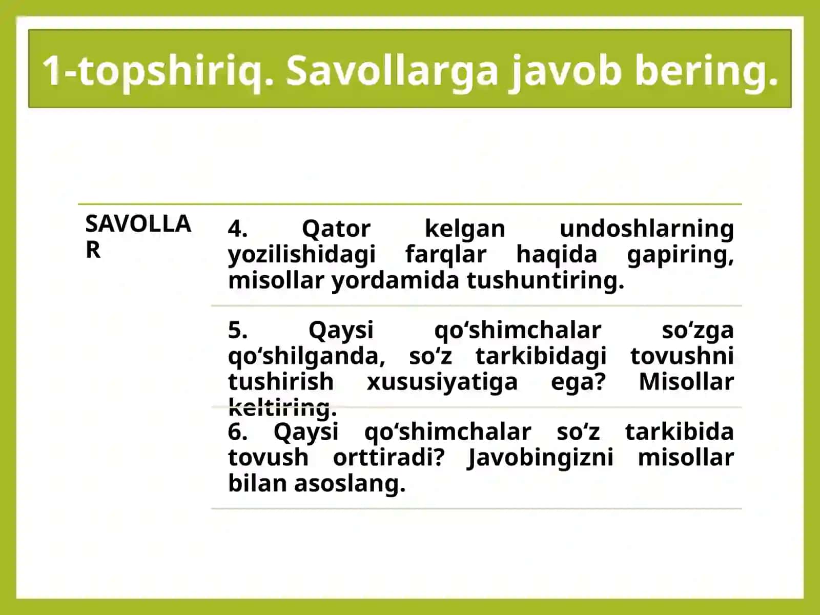 5-SINF. Mustahkamlash (102 betdagi) 3
