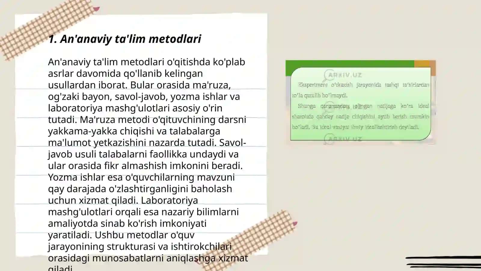 An'anaviy ta'lim metodlari 3