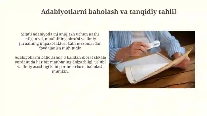 Adabiyotlarni izlashvatanlash 3
