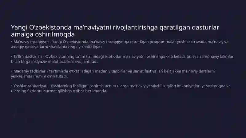 Maʼnaviy taraqqiyot dasturi 3