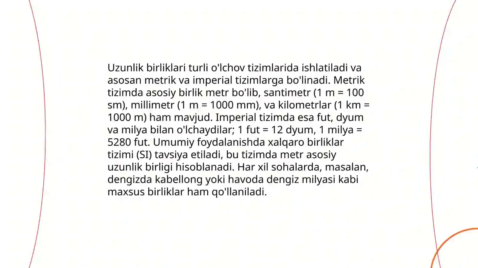 O'lchov birliklari 3