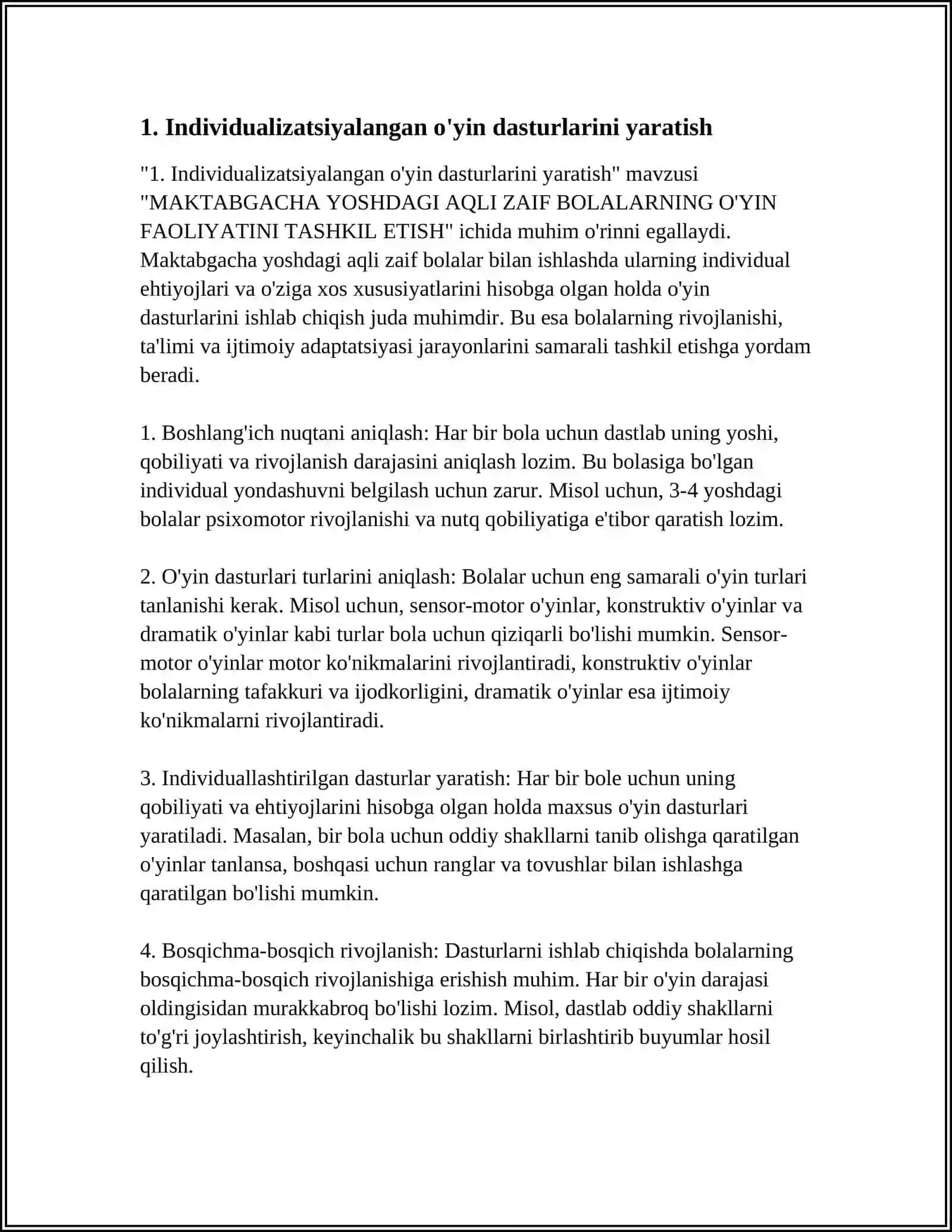 Individualizatsiyalangan o'yin dasturlarini yaratish 3