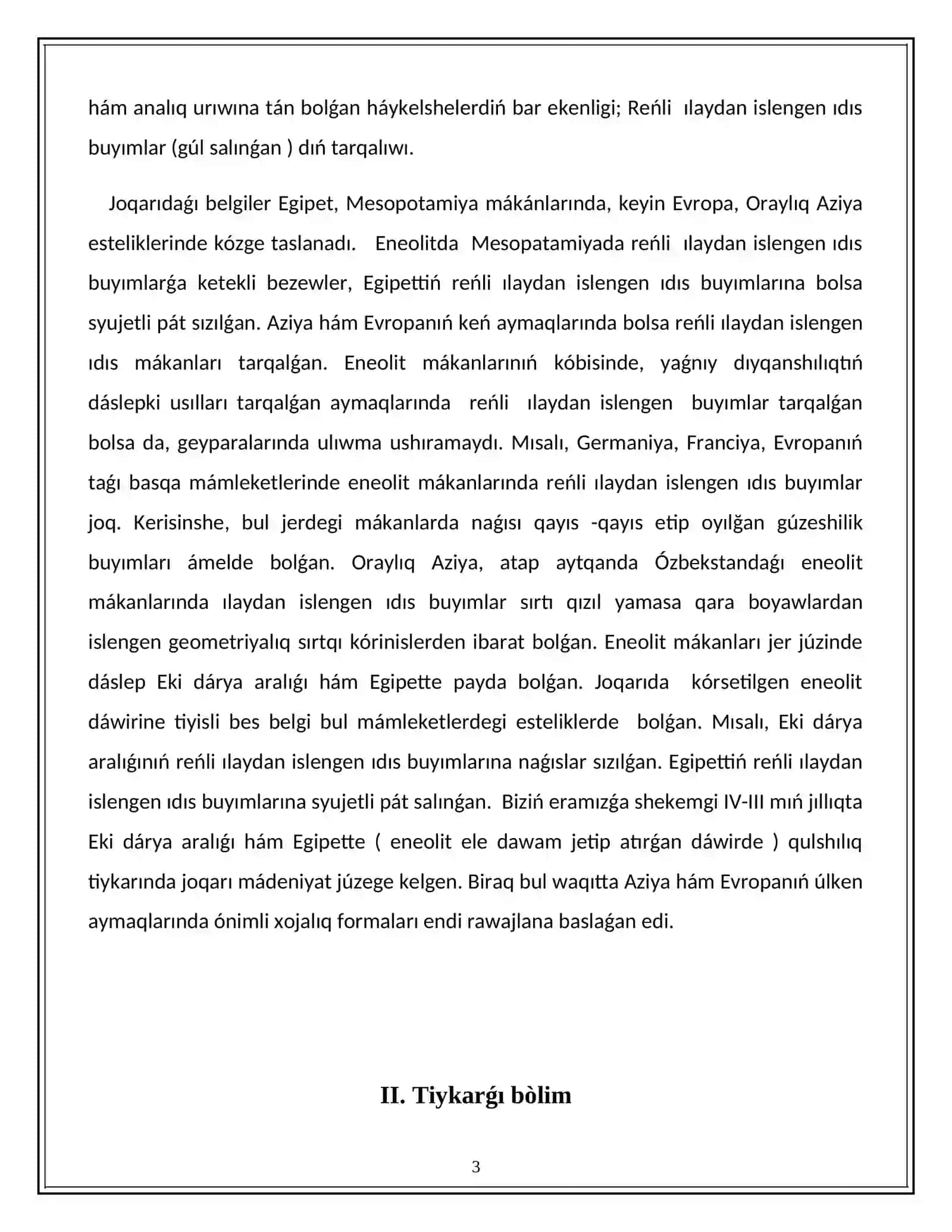 Qubla-batıs Túrkmenstan eneolit dáwiri arxeologiyası 3