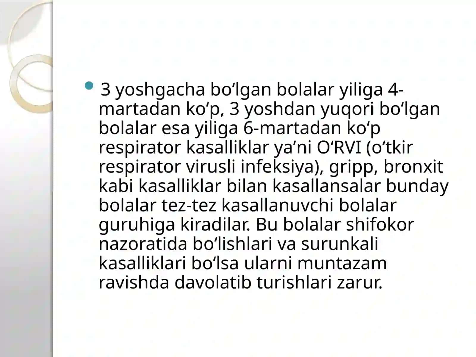 Tez tez kasallanuvchi bolalar 3