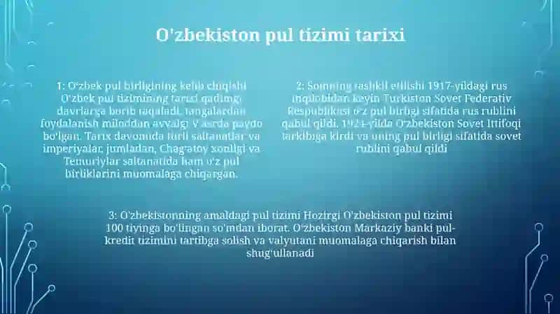 O'Zbekiston Respublikasi Pul Tizimi Va Elementlari 3