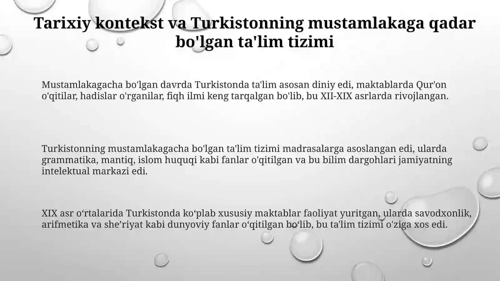 Chor Rossiyasining Turkistonda maorif va madaniyat sohasidagi mustamlakachiligi 3