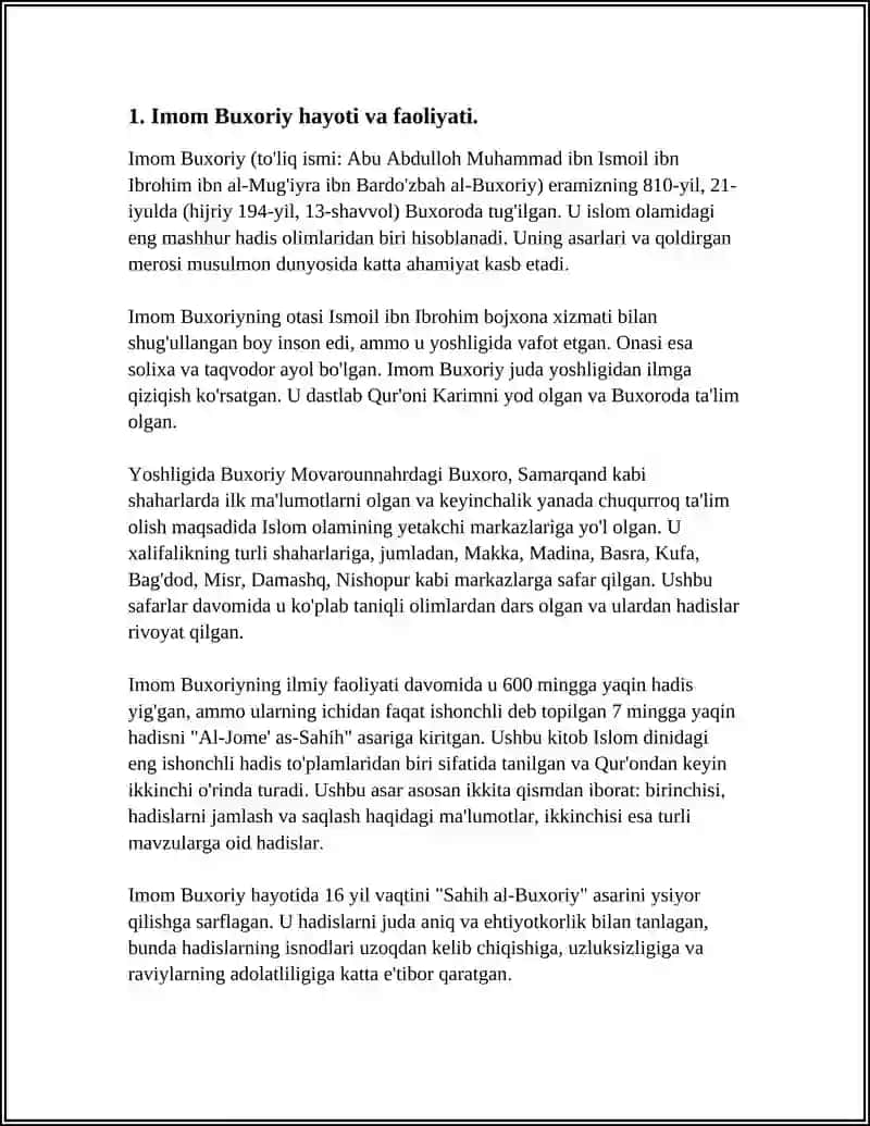 IMOM BUXORIYNING AL-ADAB AL-MUFRADOT ASARI HAQIDA 3