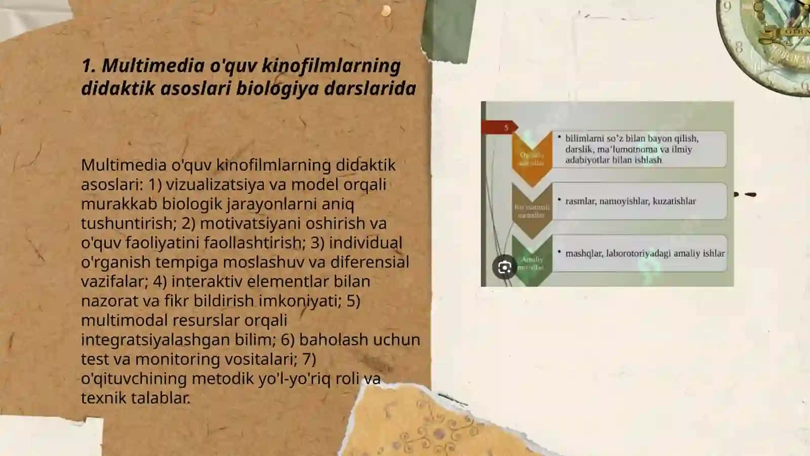 Multimedia o'quv kinofilimlar biologiyada 3