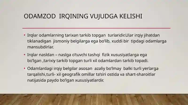 Irqlarning paydo bo'lishi 3