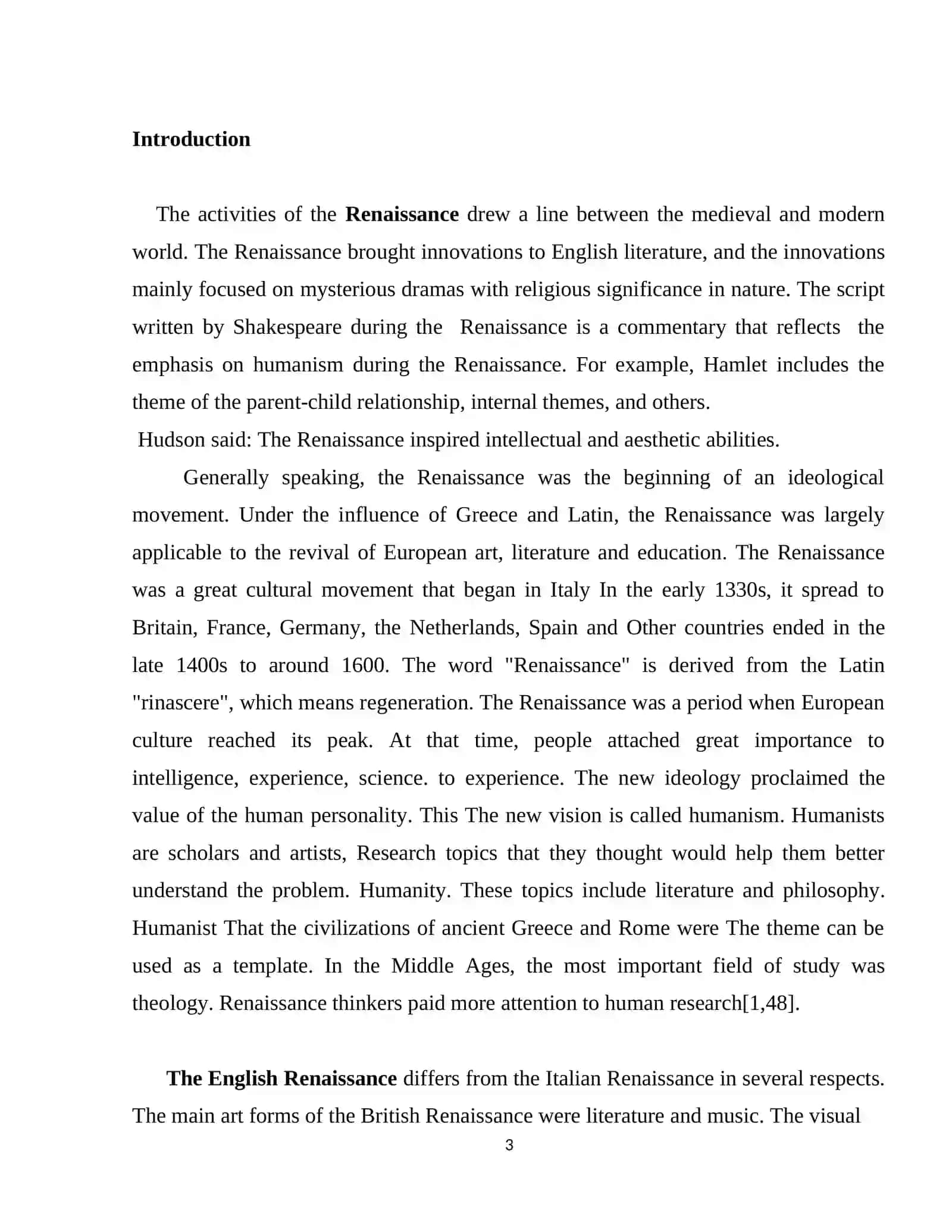 RENAISSANCE IN ENGLISH LITERATURE 3