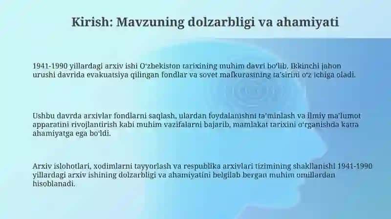 1941-1990yillarda O‘zbekistonda arxivishi 3