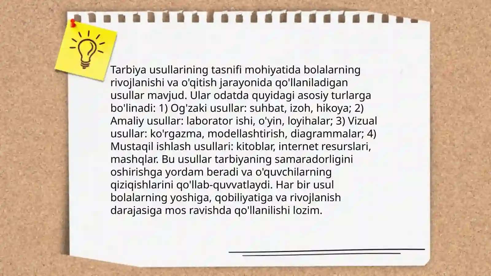 Tarbiya metodlari tasnifi 3
