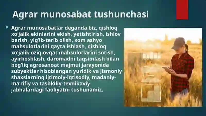 Agrar munosabatlar va ularning xususiyatlari 3
