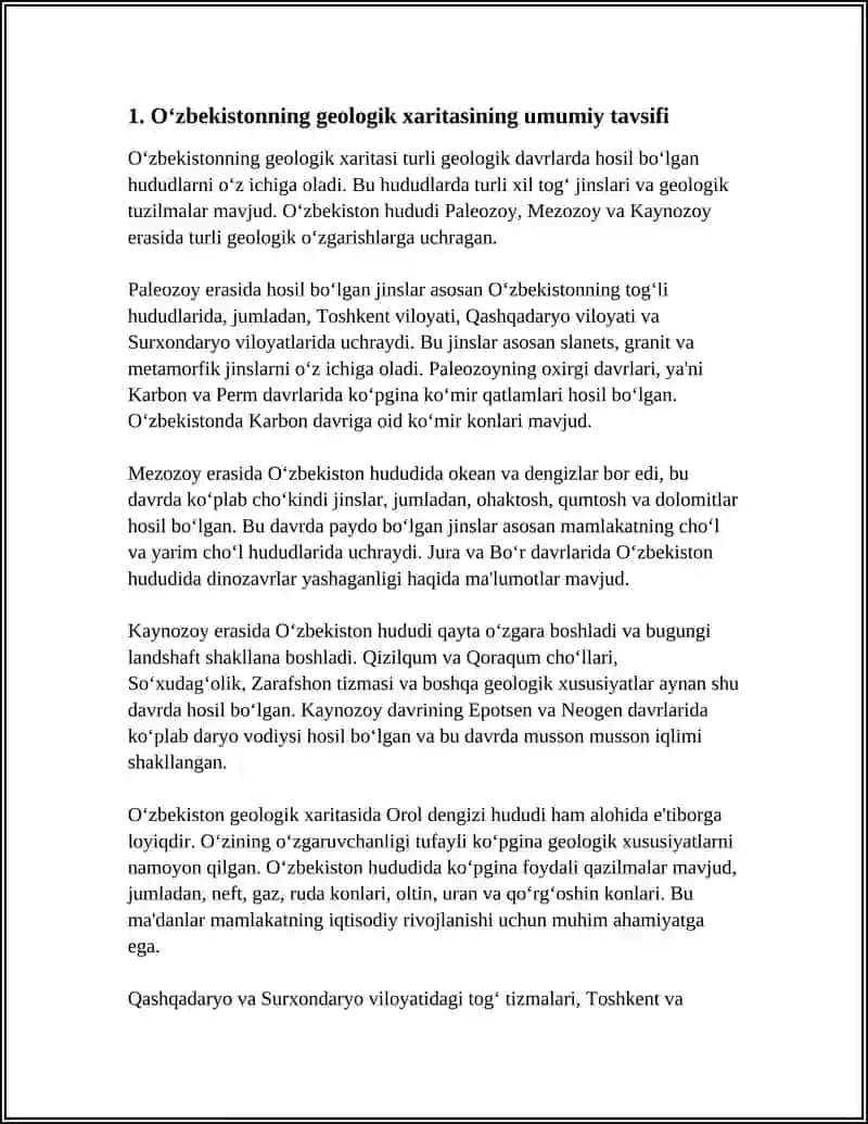 Oʻzbekistonning Geologik Xaritasi 3