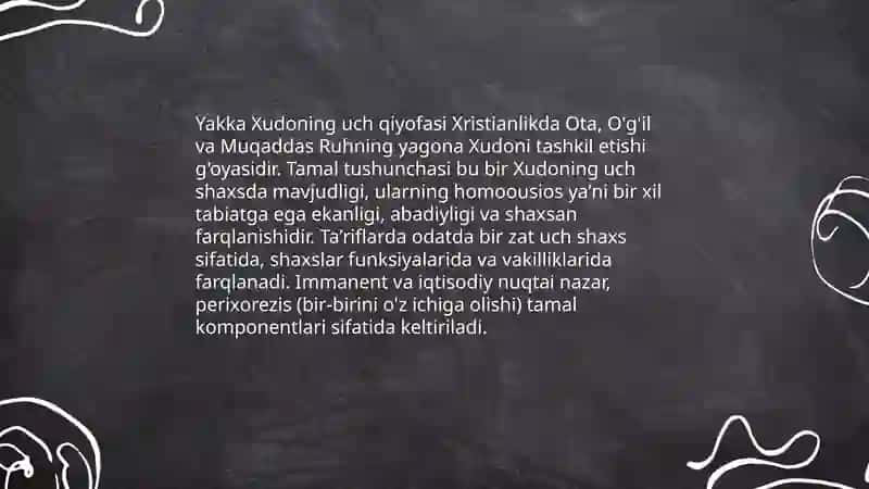 Yakka Xudoning uch qiyofasi 3
