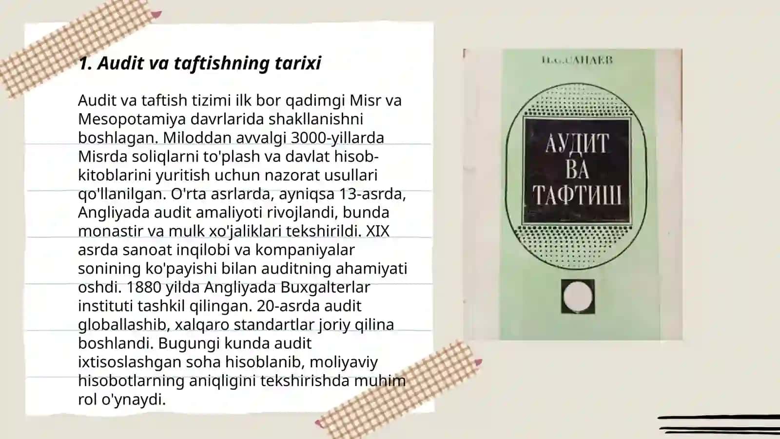 Audit va taftish,ularning őxshashlik va farqli tomonlari 3
