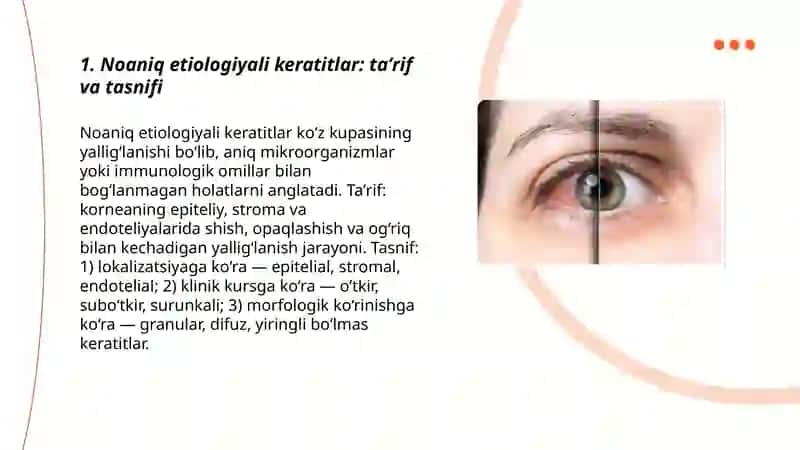 Noaniq etiologiyali keratitlar 3