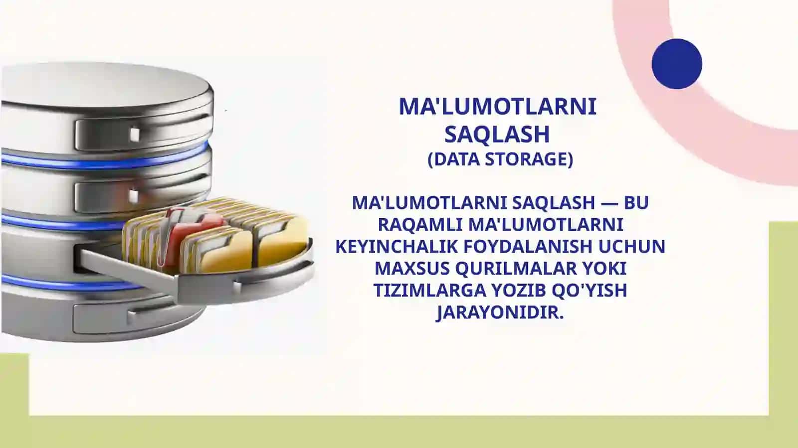 MA'LUMOTLARNI SAQLASH VA BULUT TEXNOLOGIYALARI 3