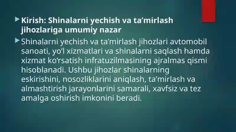 Shinalarni yechish va ta'mirlash ishlari haqida ma'lumot 3