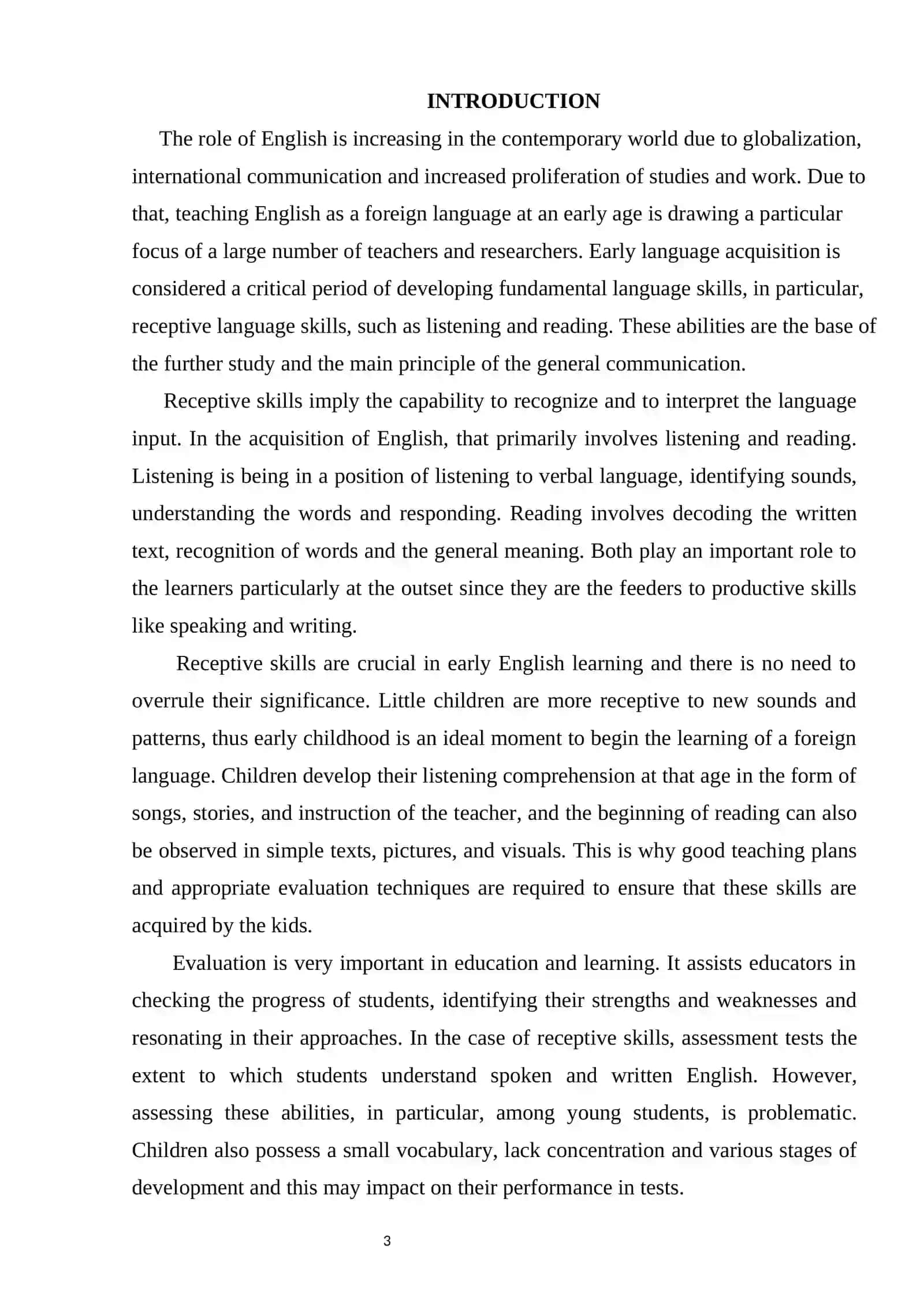 Course Work: Assessing Receptive Skills in Early English Language Education 3