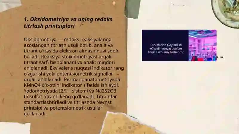 Oksidometriya, permanganatometriya, yodometriya 3