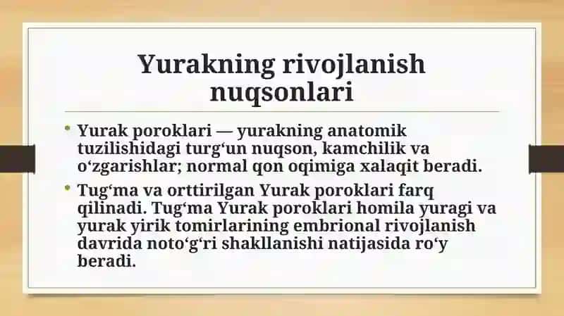 Yurakning rivojlanish nuqsonlari 3
