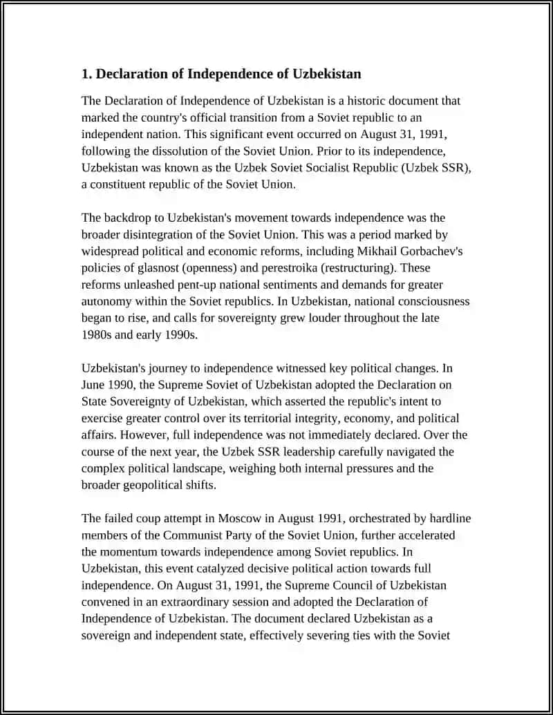 Declaration of Independence of Uzbekistan 3